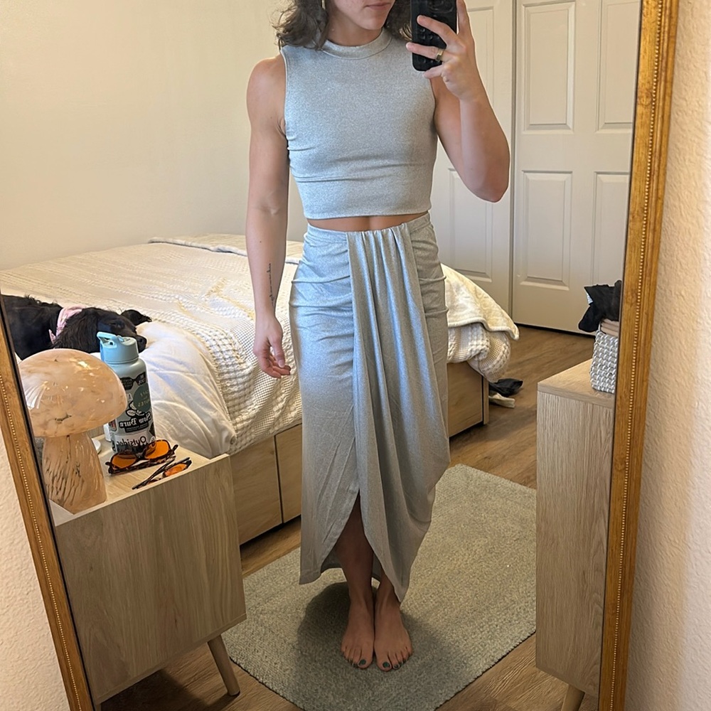 Grey skirt set size small